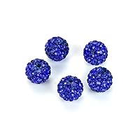 100pcs Adabele Grade A Suncatcher Crystal Rhinestone Pave Loose Beads 10mm Sapphire Blue Polymer Clay Disco Spacer Ball Compatible with Shamballa All Other Jewelry Making DB10-13