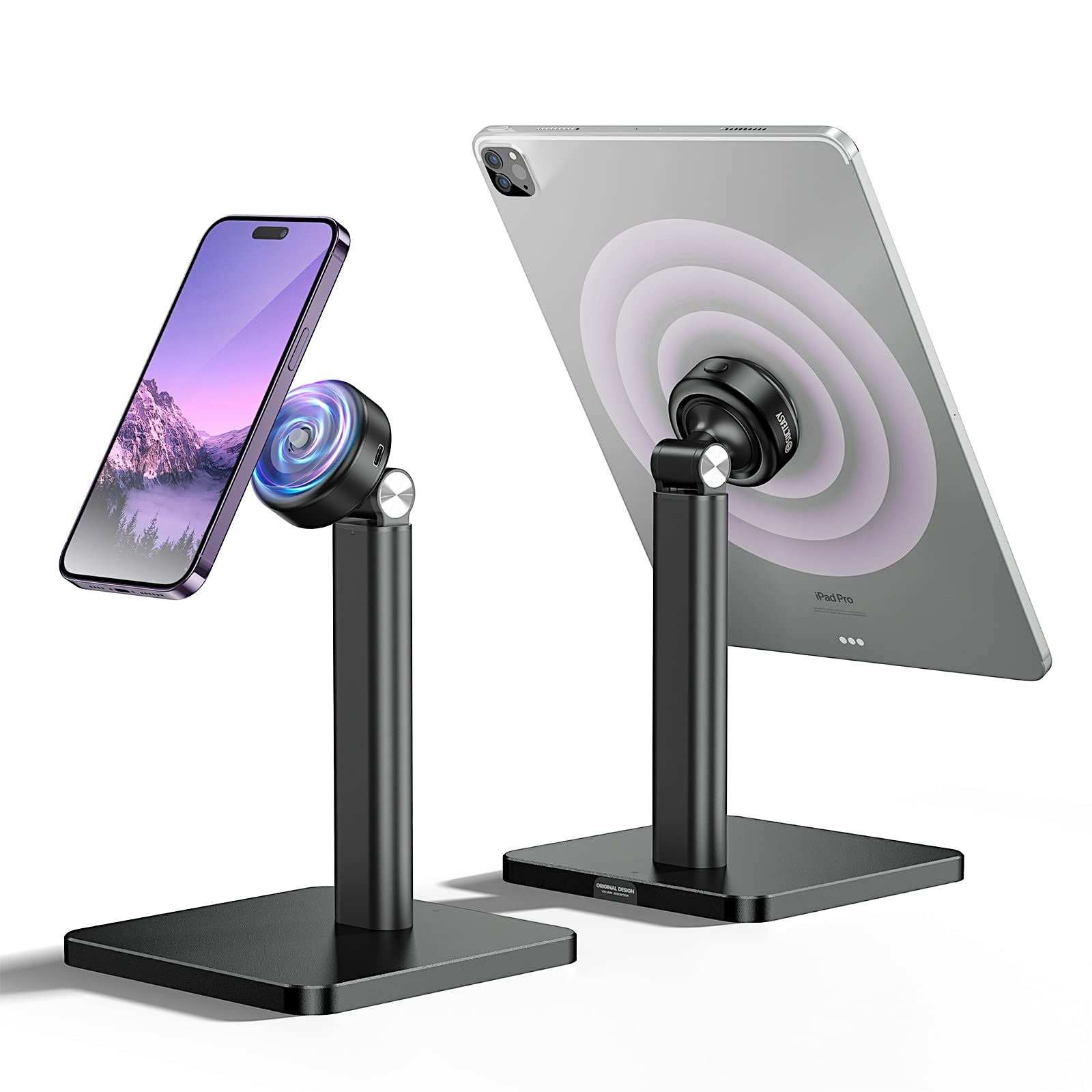 Sucteasy Adjustable Phone Stand,Automatic Suction Phone Mount,Phone Stand for Desk,Compatible with All Phone,iPhone 14 13 12 Pro Max,Ipad,Nintendo Switch,Tablets 4-12.9