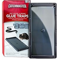 Catchmaster Glue Mouse Traps Indoor for Home 10PK, Bulk Traps for Mice and Rats, Pre-Baited Adhesive Plastic Trays for Inside House, Snake, Lizard, Insect, & Spider Traps, Pet Safe Pest Control