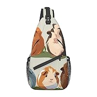 Guinea Pig Illustration Cross Chest Bag Diagonally Crossbody Shoulder Bag Travel Backpack Sling Bag for Women Men