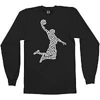 Threadrock Men's Basketball Player Typography Long Sleeve T-Shirt