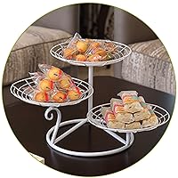 3-Tier Metal Fruit Basket Holder Modern Ideas Decorative Bowl Stand for Bread Fruit Candy Candy Vegetables Counter Table Kitchen and Home