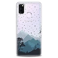 TPU Case Compatible with Samsung Galaxy F52 5G F23 M80s M62 M30 F62 M20 M10 M02 Inspire Blue Mountains Pattern Flexible Silicone Slim fit Clear Forest Design Cute Cute Print Soft Lovely Nature
