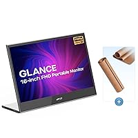 Glance Monitor with Desk Mat, Mobile Pixels Portable Laptop Monitor, Travel Monitor 16