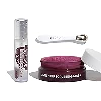 FITGLOW Beauty - Night Lip Serum + 3-in-1 Lip Scrubbing Mask Natural Lip Treatment BUNDLE | Vegan, Woman-Owned Clean Beauty