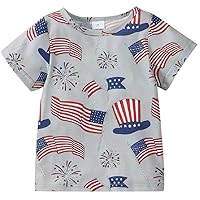 Toddler Boys American Flag Shirt 4th of July T-Shirts Kids Patriotic Shirt Short Sleeve USA Flag Tee Tops 3-10 Years