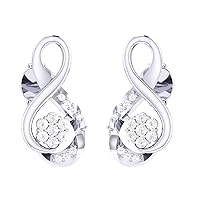 IGI Certified 0.29 Carat Diamond Flower Earrings for Women in 10K White Gold (G-H Color, VS-SI Clarity) Diamond Earrings for Women