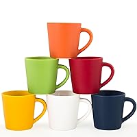 4.2oz Espresso Cups Set of 6, Ceramic Coffee Mugs Demitasse Cups for Espresso and Tea, Small Espresso Mugs for Shot of Coffee, Espresso Coffee Cups with Handles - Colorful