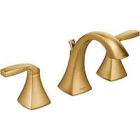 Moen Voss Brushed Gold Contemporary Two-Handle Widespread Bathroom Sink Faucet Trim Kit for Adjustable 8-16 inch Three-Hole Installations (Valve Required), T6905BG