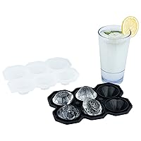 Restaurantware Bar Lux 2 x 1.5 Inch Cocktail Ice Mold 1 Diamond Shaped Ice Cube Mold - Durable 6 Compartments Silicone Ice Cube Mold Dishwashable For Restro Bars Restaurants Cafes Or Home
