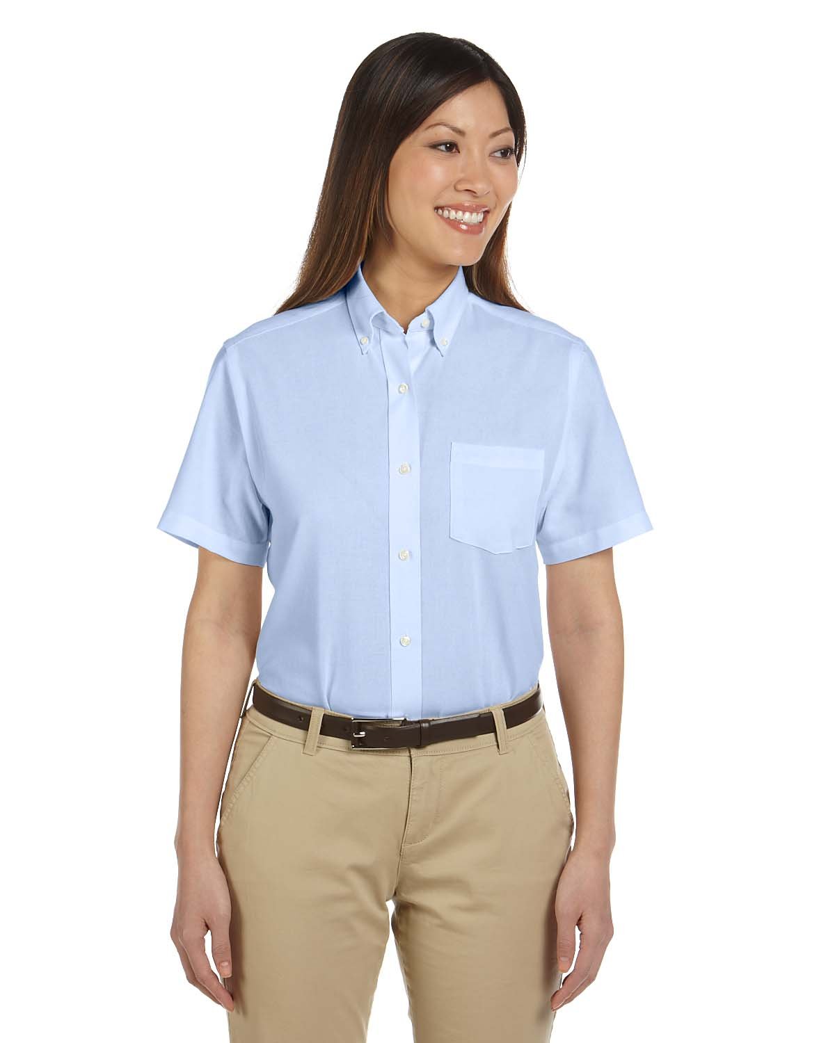 Van Heusen Ladies Short Sleeve Wrinkle Resistant Oxford Shirt