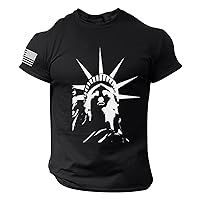 USA Flag Patriotic Shirt for Men Retro Flag Graphic Tee Tops 1776 Independence Day Mens Shirts Short Sleeve Distressed Shirts