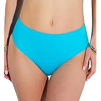 Freya Jewel Cove High-Waist Bikini Bottom L, Plain Turquoise