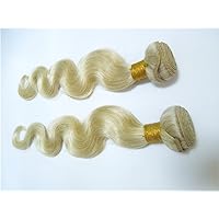 Hair Wefts Blonde 100% Remy (Remi) European Human Hair Weft Weave Extensions Body Wave Blonde Hair (Color 613) 100g Each Bundle by Hairpr 8