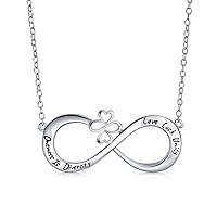 Bling Jewelry Ayllu Amulet Talisman Intertwine Symbol For Heart Infinity Clover For Love Luck Unity Inspirational BFF Open Heart Pendant Necklace For Women Teen .925 Sterling Silver