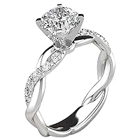 Bokeley Womens Diamond Wedding Ring, Silver Bridal Zircon Diamond Band Couple Men Women Engagement Ring Jewelry Valentines Gift