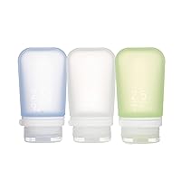GoToob+ 3-Pack | Refillable Silicone Travel Bottle | Locking Lid | Food-Safe Material
