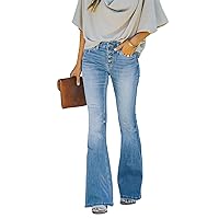 KUNMI Women's Flare Bell Bottom Jeans High Waisted Wide Leg Bootcut Jeans Stretchy Denim Pants