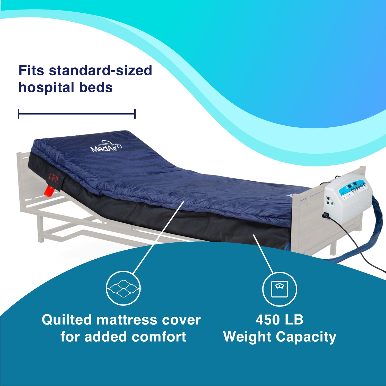 Medical MedAir Low Air Loss Mattress Replacement System with Alarm, 8