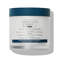 Christophe Robin Cleansing Purifying Scrub with Sea Salt for Oily and Itchy Scalp Detox 250ml (Low Dioxane) 2024 Edition