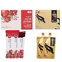 RG+ Korean Beauty Pomegranate Collagen Jelly 42 Stick +Korean Black Panax Ginseng Drink 10 Pack