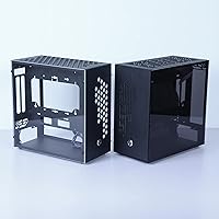 ITX Mid Tower PC Computer Case Metal Mini Mother Board Computer Case, Support SFX Power Supply, Transparent Acrylic Side Panel
