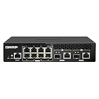QNAP 10-Port 10GbE Half-Width Rackmount Layer 2 Managed Switch with 2 x 10GbE SFP+/RJ45 Combo and 8 x 2.5GbE RJ45 Ports (QSW-M2108R-2C-US)