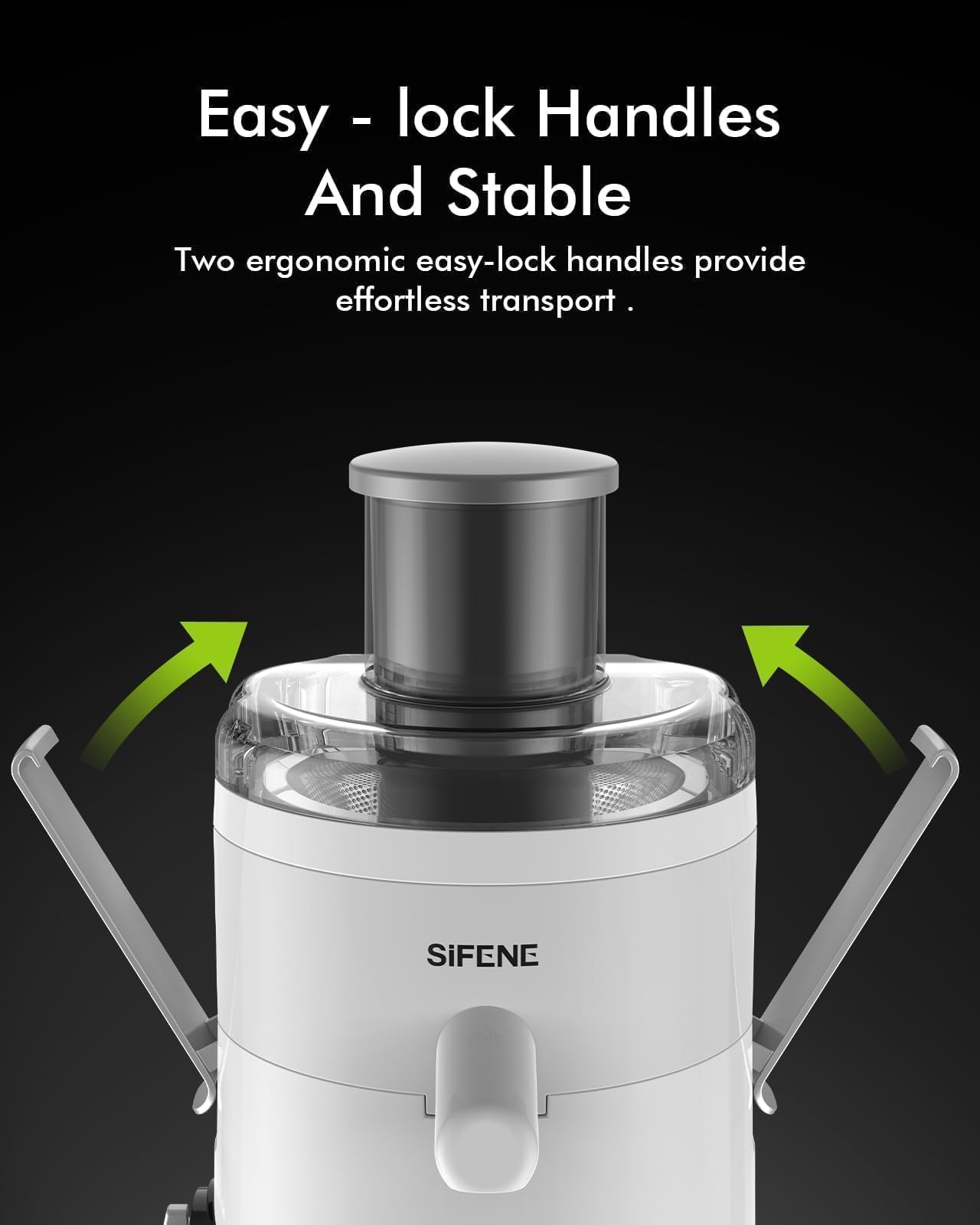 SiFENE Compact Juicer Machines, Centrifugal Juice Extractor for Fresh Fruit & Vegetable Juice, 3-Speed Settings, BPA-Free, User-Friendly & Easy Clean-up, White