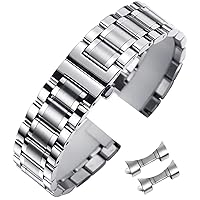 Stainless Steel Watch Band 14mm 16mm 18mm 19mm 20mm 21mm 22mm 24mm Universal Metal Watch Strap Smartwatch Replacement Band Men Women fit Most Traditional Watches