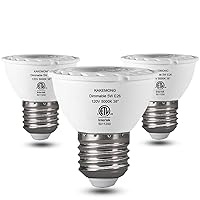 KAKEMONO PAR16 LED Bulbs Dimmable 5W Short Neck Track Spot Light,50watt Halogen Replacement Track Spotlight,E26 Medium Base,Daylight White 5000K,Pack of 3
