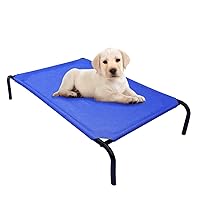 PHYEX Heavy Duty Steel-Framed Portable Elevated Pet Bed, Elevated Cooling Pet Cot, 33