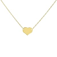 Kobelli Solid 14K Gold Heart Necklace