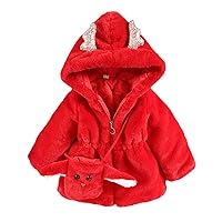 Winter Jacket Baby Girl Warm Cartoon Keep Hoodie Winter Clothes+Bag Kids Children Coats Girls Long Winter Coats Size 14