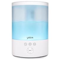 Humidifiers for Bedroom Large room,Top fill 2.5L Ultrasonic cool mist Humidifiers for Baby Nursery and Plants,Up to 24 Hours, 24db Quiet,Night Light, Auto Shut Off, Easy Clean Humidifier