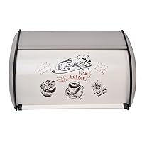 Bread Box for Kitchen Counter, Matte Stainless Steel Bread Storage Bin Container with Roll up Lid, Fingerprint Proof, Large Capacity Holds More Than 2 Loaves, Bread Box for Kitchen Counter, Matte