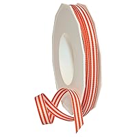 Morex Ribbon Polyester Grosgrain Striped Decorative Ribbon, 20 Yard