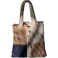 Personalized creative bag, retro knitting bag simple fashion bags wool bag bag lady shoulder bag handbag shopping bag