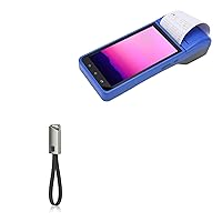 BoxWave Cable Compatible with PUSOKEI Portable POS PDA Receipt Printer (5.5 in) - USB Type-C Keychain Charger, Key Ring USB Type-C to Type-A 8 in USB Cable - Jet Black