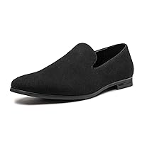 Men's Velvet Loafer Shoes,Casual Penny Loafers for Men,Slip-on Dress Men Shoes Black