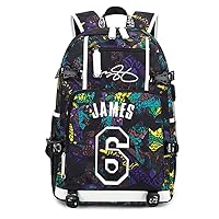 FANwenfeng Basketball Player James Luminous Backpack Travel Backpack Fans Bag for Men Women (Style 4)