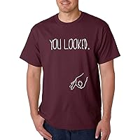 AW Fashions You Looked Hand The Circle Game - Funny College Humor - Men's Tshirt
