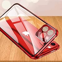 HENGHUI Lockable Anti Peeping Case for iPhone 13 Magnetic Glass Case Built-in Camera Lens Protector Privacy Screen Glass Protector Bumper Case Anti peep Cover with Lock (iPhone13, Gold)