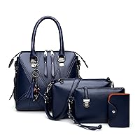 Handbags for Women Fashion Tote Work Bag Shoulder Bag Top Handle Satchel Purse Set 4pcs