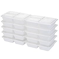 Good Cook Meal Prep, 3 Compartments BPA Free, Microwavable/Dishwasher/Freezer Safe, White