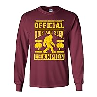 Long Sleeve Adult T-Shirt Official Hide and Seek Champion Funny DT