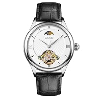 New Tourbillon Men's Business Watch Moon Phase Function Fully Automatic Mechanical Watch Fashion Simple Couple Watch Suitable for Wedding