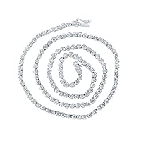 The Diamond Deal 10kt White Gold Mens Round Diamond 24-inch Link Chain Necklace 11 Cttw