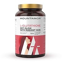 Mount.AINOR L Glutathione 1000mg Capsule Supplement with Vitamin C, for Healthy, Brightening & Radiant Skin Helps Reducing Melanin, Clearance, Glowing Skin. Natural & Gluten Free (60 Caps)