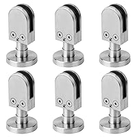 6 Pack Glass Clamps Clips, Stainless steel 304 Adjustable Floor Fixed Glass Holder U Bracket for Balustrade Staircase Handrail, Fit 3/8