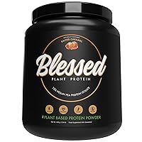 BLESSED Vegan Protein Powder - Plant Based Protein Powder Meal Replacement Protein Shake, 23g of Pea Protein Powder, Dairy Free, Gluten Free, Soy Free, No Sugar Added, 15 Servings (Salted Caramel)
